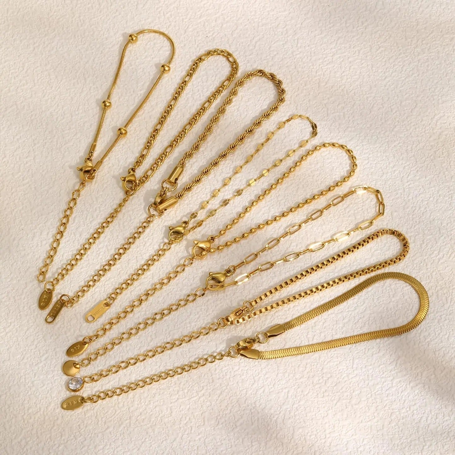 Stainless steel chain link bracelets