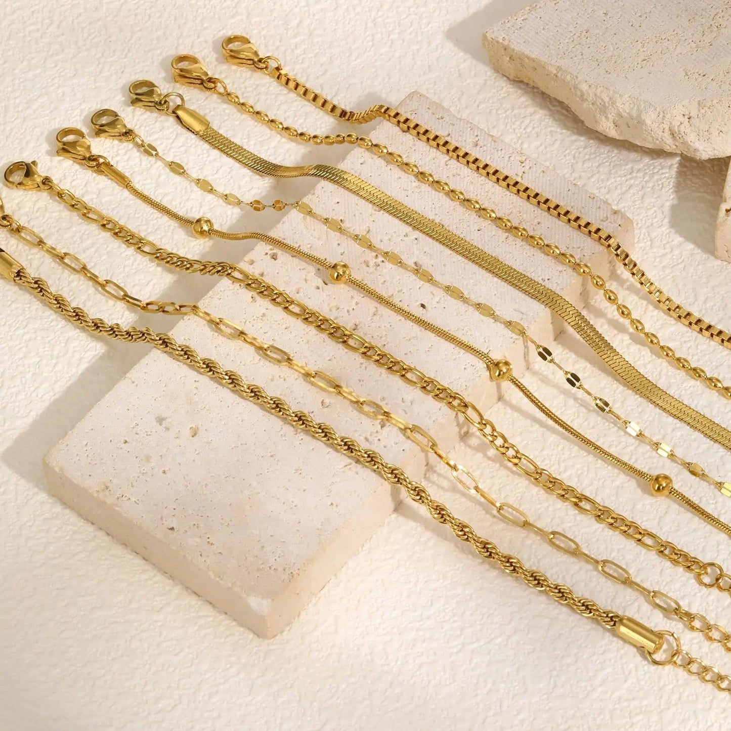 Stainless steel chain link bracelets